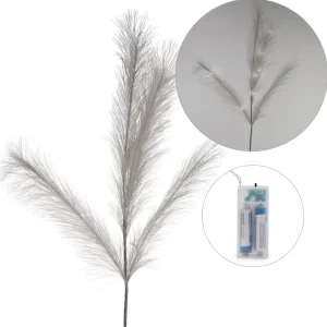 Attitudes Import Grey Feathers Stem - Illuminated* Dried Stems & Flowers