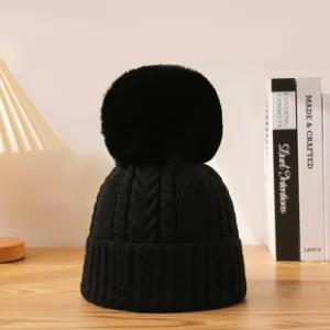 Pathz Knit Toque With Pompon - Black* Scarves, Gloves & Hats