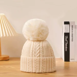 Pathz Knit Toque With Pompon - White* Scarves, Gloves & Hats