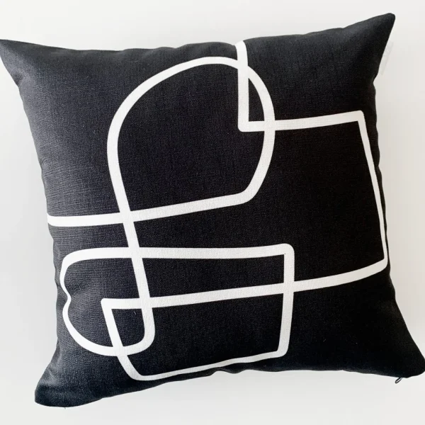 Les textiles Patlin Kozy Cushion - Abstract Black* Cushions