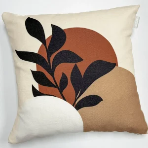 Les textiles Patlin Kozy Cushion - Black Foliage With Arches* Cushions