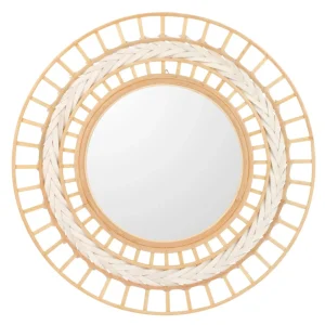 Attitudes Import Large Round Bamboo Mirror* Mirrors