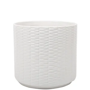 CTG Brands Lined Pattern Vase - White* Vases & Pots