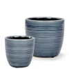 Attitudes Import 2 Lined Pot - Blue* Vases & Pots