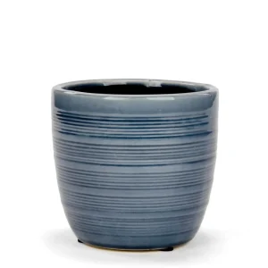 Attitudes Import 2 Lined Pot - Blue* Vases & Pots