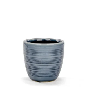 Attitudes Import 2 Lined Pot - Blue* Vases & Pots