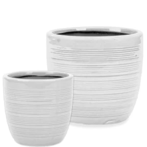 Attitudes Import 2 Lined Pot - White* Vases & Pots