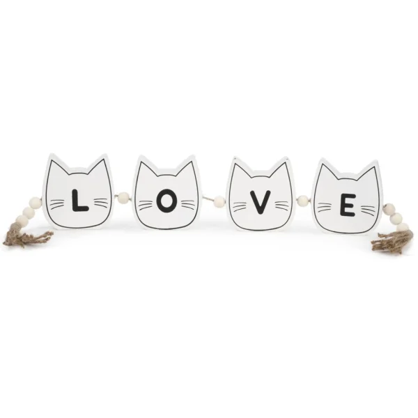 Attitudes Import Love On White Cats With Beads* Decorative Objects
