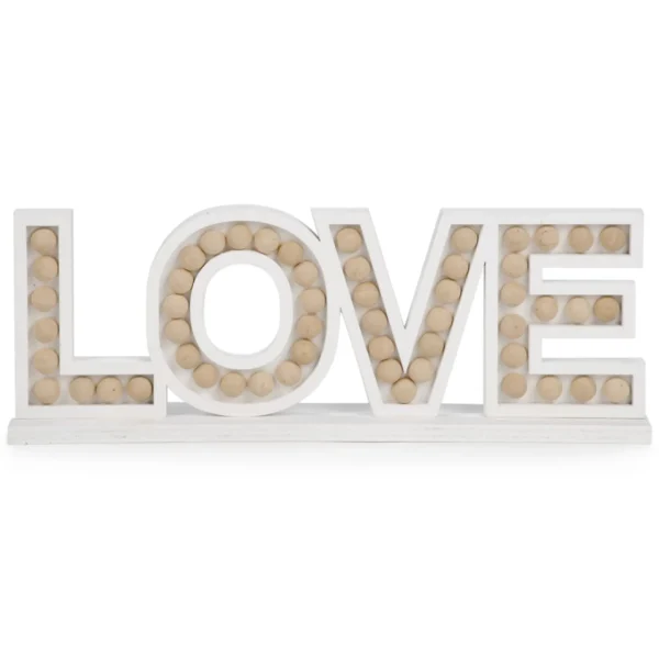 Attitudes Import Love White With Beads* Decorative Objects