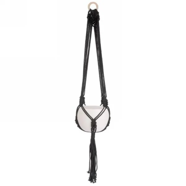 Attitudes Import Macrame For Hanging Planter - Black* Planters