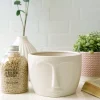 CTG Brands Mat White Pot - Face* Vases & Pots