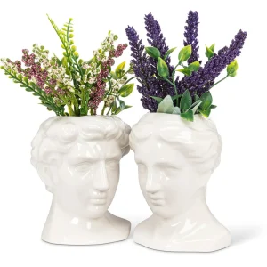 Abbott Men's Roman Face Pot - White* Vases & Pots