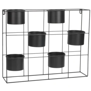 Attitudes Import 2 Metal Wall Rack With 6 Pots* Planters