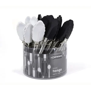 Danesco Mini Silicone Tongs - Black & White* Preparation & Cooking