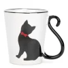 Attitudes Import Mug With Black Cat - White* Mugs With Text