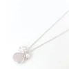 Caracol Necklace With Natural Stones Pendant - Silver & Pink* Necklaces