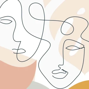 Nostalgia Import Pillow Tray - Abstract Faces* Plates, Trays & Containers