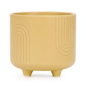 Attitudes Import Rainbow Pot On Stand - Yellow* Vases & Pots
