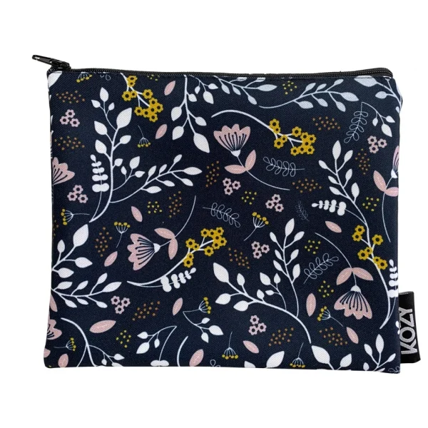 Les textiles Patlin Reusable Medium Snack Bag - Blue Flower* Lunches