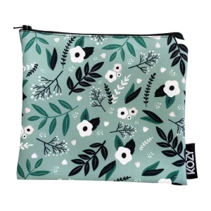 Les textiles Patlin Reusable Medium Snack Bag - Green Flower* Lunches