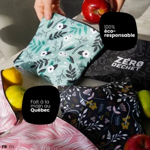 Les textiles Patlin Reusable Medium Snack Bag - Blue Flower* Lunches