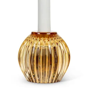 Abbott Reversible Glass Candle Holder - Amber* Candle Holders