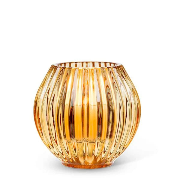 Abbott Reversible Glass Candle Holder - Amber* Candle Holders