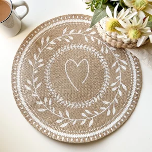 Nostalgia Import Round Patterned Placemat - Heart* Tablecloths, Placemats & Napkins