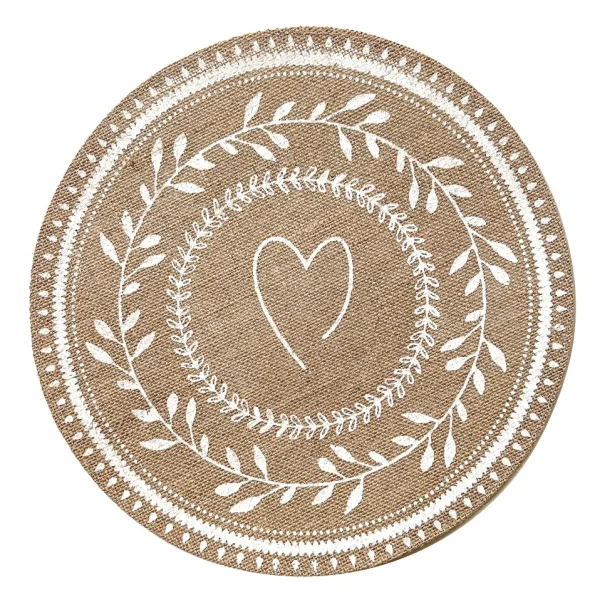 Nostalgia Import Round Patterned Placemat - Heart* Tablecloths, Placemats & Napkins