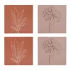 Attitudes Import Set Of 4 Coasters - Flowers* Serving Accessories