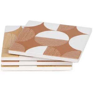 Attitudes Import Set Of 4 Geo Coasters - Ochre* Serving Accessories