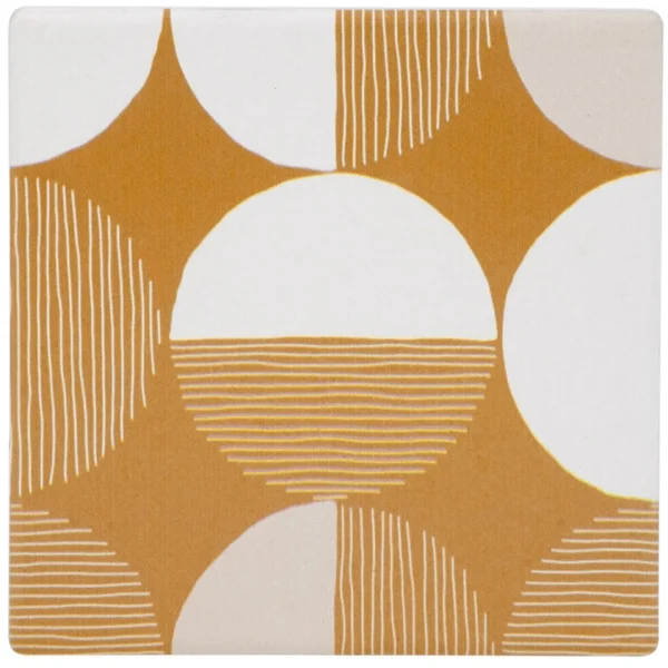 Attitudes Import Set Of 4 Geo Coasters - Ochre* Serving Accessories