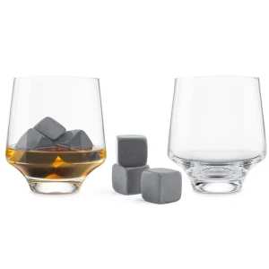 PSI product Set Of 2 Glasses With 6 Ice Cubes In Soapstone* All For Spirits