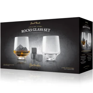PSI product Set Of 2 Glasses With 6 Ice Cubes In Soapstone* All For Spirits