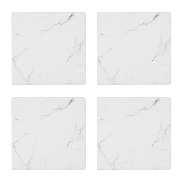 Attitudes Import Set Of 4 Marbled Coasters - White* Serving Accessories