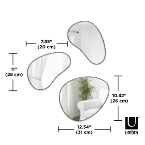 Umbra Set Of 3 Mirrors Pebble - Hubba* Mirrors