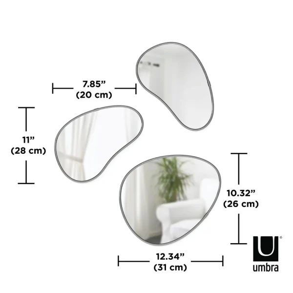 Umbra Set Of 3 Mirrors Pebble - Hubba* Mirrors