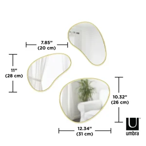 Umbra Set Of 3 Mirrors Pebble - Hubba* Mirrors