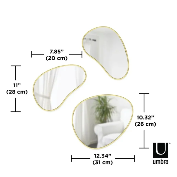 Umbra Set Of 3 Mirrors Pebble - Hubba* Mirrors