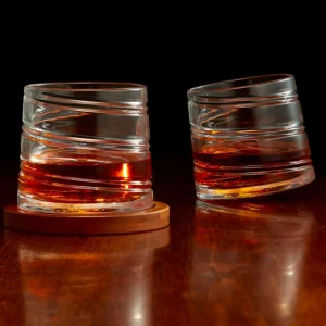 Intercontinental Mercantile Set Of Spiral Glasses And Coasters* All For Spirits