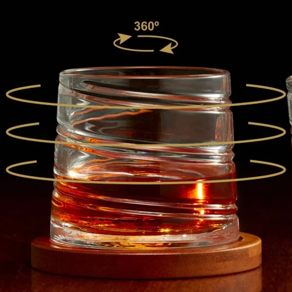 Intercontinental Mercantile Set Of Spiral Glasses And Coasters* All For Spirits