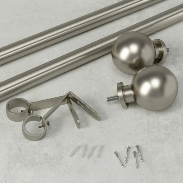 Umbra Silver Curtain Rod - Bolas* Poles & Curtains