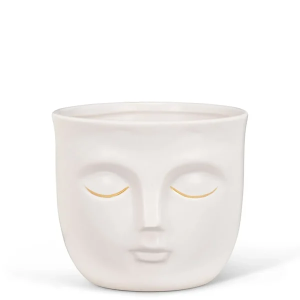 Abbott Sleeping Face Planter - White* Vases & Pots