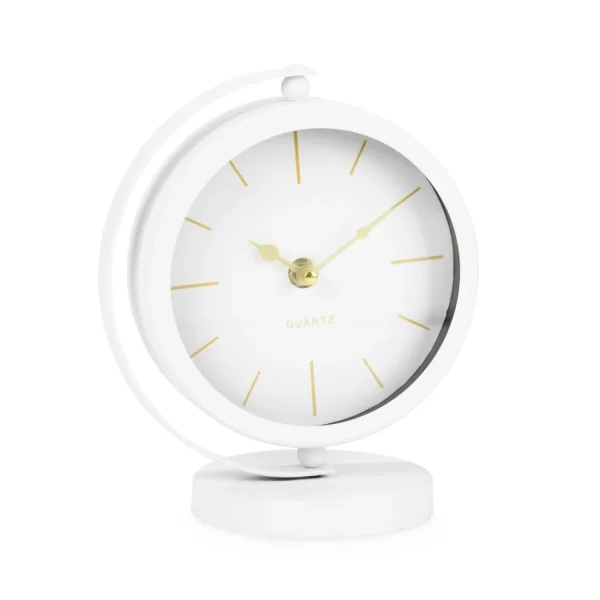 Attitudes Import Small Table Clock - White* Decorative Objects