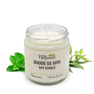 Au Naturel Soy Candle 250Ml - Eucalyptus And Mint* Scented Candles