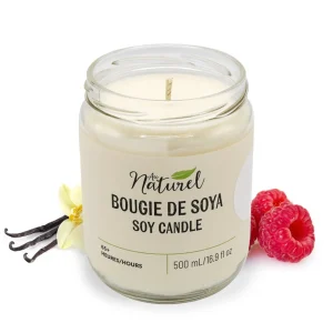 Au Naturel Soy Candle 500Ml - Vanilla And Black Raspberry* Scented Candles