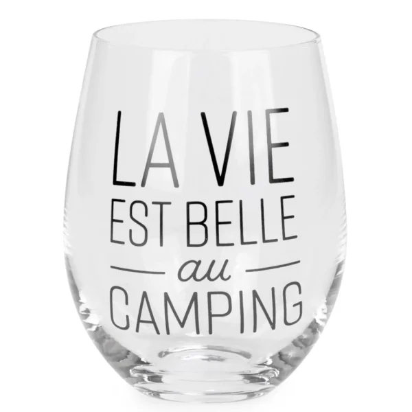 Attitudes Import 2 Steamless Wine Glass - Vie Au Camping* Products With Text
