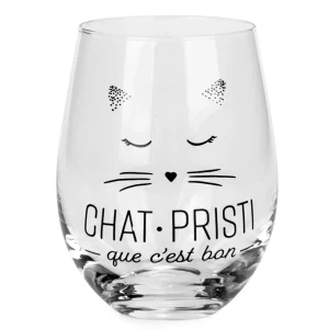 Attitudes Import Stemless Wine Glass - Chat-Pristi* Products With Text
