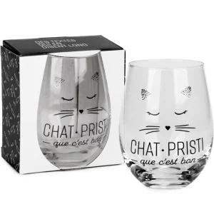 Attitudes Import Stemless Wine Glass - Chat-Pristi* Products With Text