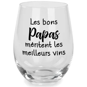 Attitudes Import Stemless Wine Glass - Les Bons Papas* Products With Text